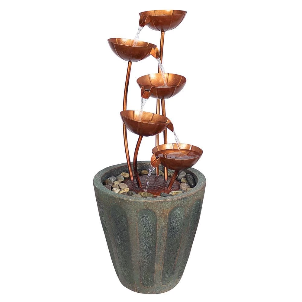 Design Toscano Copper Falls Cascading Stone Bonded Resin Garden Fountain 6 Design Toscano Copper Falls Cascading Stone Bonded Resin Garden Fountain - Image 4