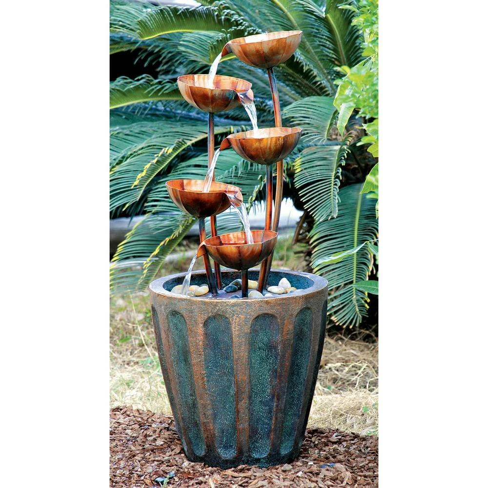 Design Toscano Copper Falls Cascading Stone Bonded Resin Garden Fountain 9 Design Toscano Copper Falls Cascading Stone Bonded Resin Garden Fountain - Image 7