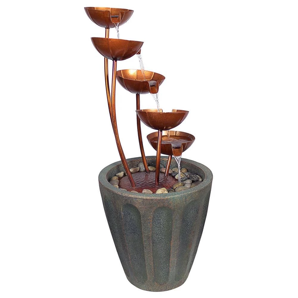 Design Toscano Copper Falls Cascading Stone Bonded Resin Garden Fountain 4 Design Toscano Copper Falls Cascading Stone Bonded Resin Garden Fountain - Image 2
