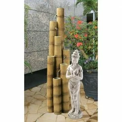 Design Toscano Island Oasis Cascading Bamboo Stone Bonded Resin Sculptural Fountain -Design Toscano Sales Store design toscano freestanding fountains ss8416 76 1000
