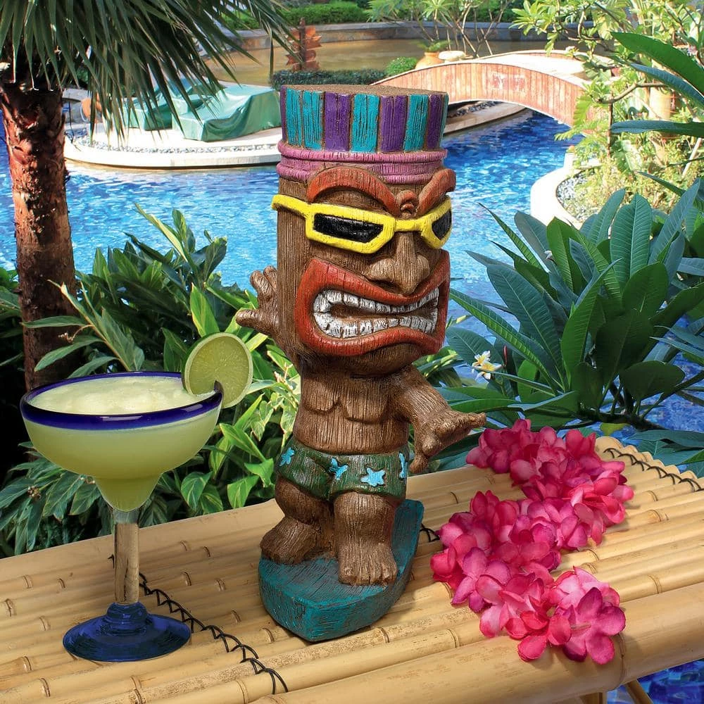 Design Toscano 13.5 in. H Kahuna Tiki Surfer Dude Statue 3 Design Toscano 13.5 in. H Kahuna Tiki Surfer Dude Statue