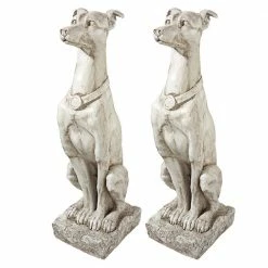 Design Toscano Art Deco Whippet Greyhound Sentinel Dog Statue Set (2-Piece)
