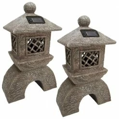 Design Toscano Japanese Pagoda Illuminated Lantern Statue Set (2-Piece) -Design Toscano Sales Store design toscano garden statues al958699 4f 1000 1