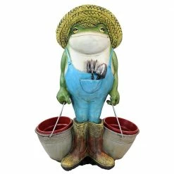 Design Toscano 17.5 in. H Buckets the Garden Frog Statue -Design Toscano Sales Store design toscano garden statues hf300718 4f 1000 1