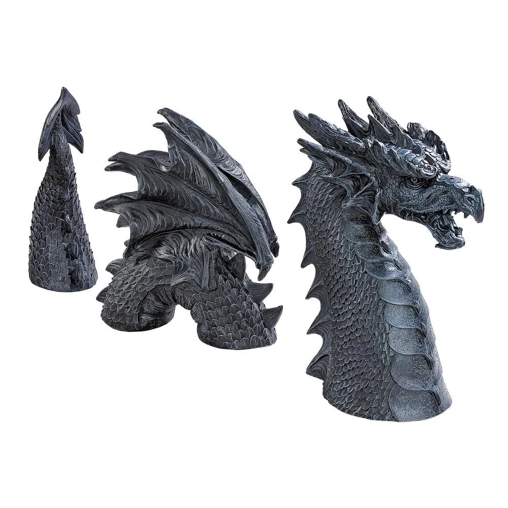 Design Toscano 14.5 in. H The Dragon of Falkenberg Castle Moat Lawn Statue 3 Design Toscano 14.5 in. H The Dragon of Falkenberg Castle Moat Lawn Statue