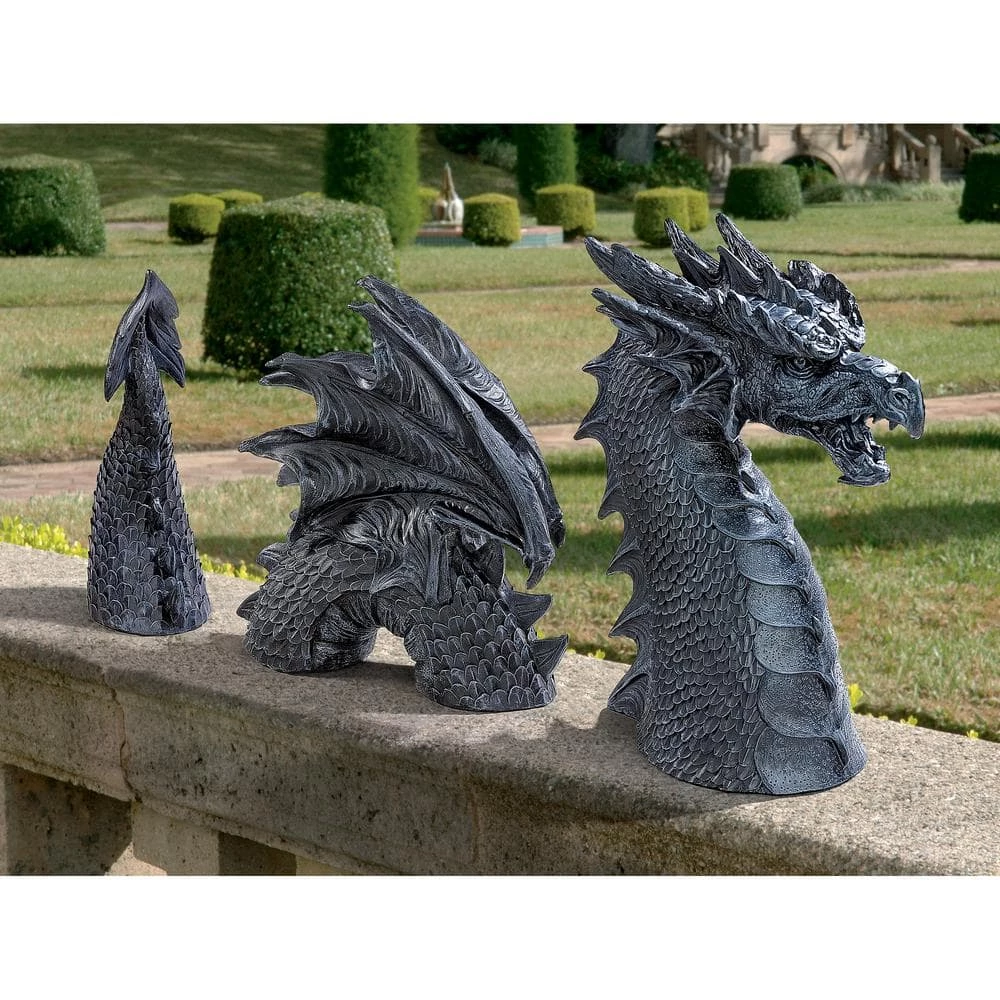 Design Toscano 14.5 in. H The Dragon of Falkenberg Castle Moat Lawn Statue 5 Design Toscano 14.5 in. H The Dragon of Falkenberg Castle Moat Lawn Statue - Image 3