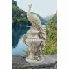 Design Toscano 34 in. H Staverden Castle Peacock on An Urn Large Garden Statue