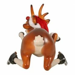 Design Toscano 18 in. Slip-Slider Santa's Red-Nosed Christmas Reindeer Garden Statue -Design Toscano Sales Store design toscano garden statues ne170078 1f 1000