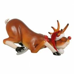 Design Toscano 18 in. Slip-Slider Santa's Red-Nosed Christmas Reindeer Garden Statue -Design Toscano Sales Store design toscano garden statues ne170078 44 1000