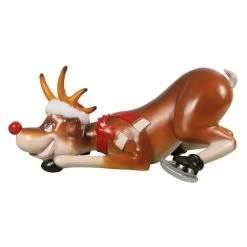 Design Toscano 18 in. Slip-Slider Santa's Red-Nosed Christmas Reindeer Garden Statue -Design Toscano Sales Store design toscano garden statues ne170078 4f 1000