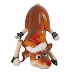 Design Toscano 18 in. Slip-Slider Santa's Red-Nosed Christmas Reindeer Garden Statue -Design Toscano Sales Store design toscano garden statues ne170078 fa 1000