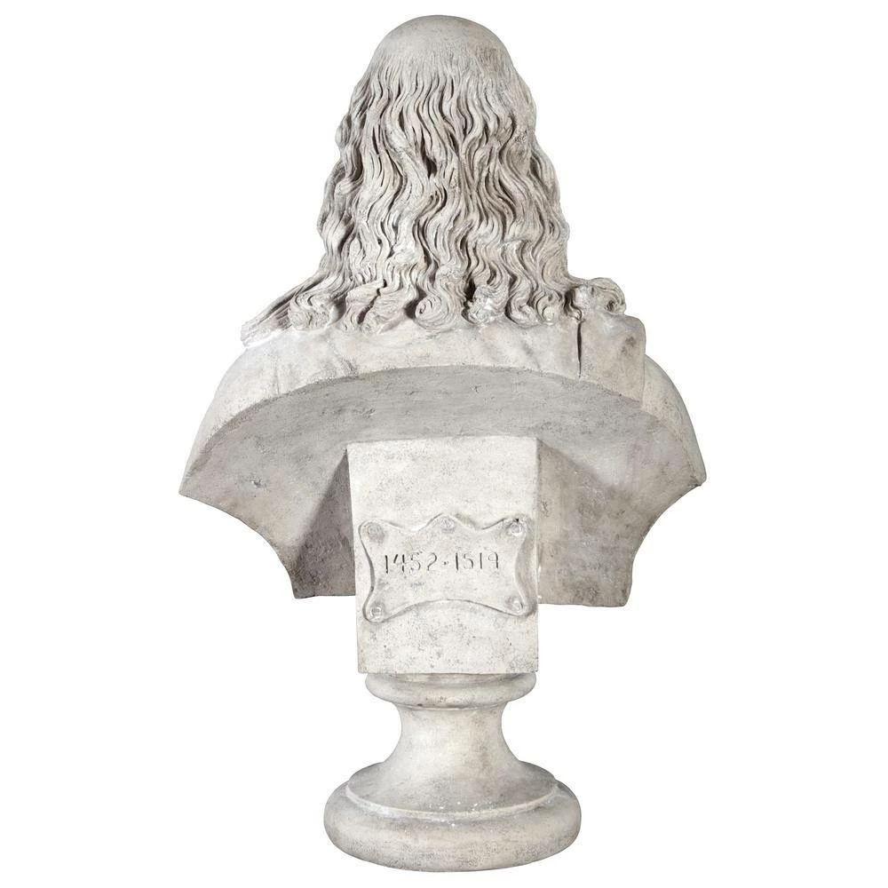 Design Toscano 30.5 in. H Leonardo da Vinci Grand Scale Sculptural Bust 8 Design Toscano 30.5 in. H Leonardo da Vinci Grand Scale Sculptural Bust - Image 6
