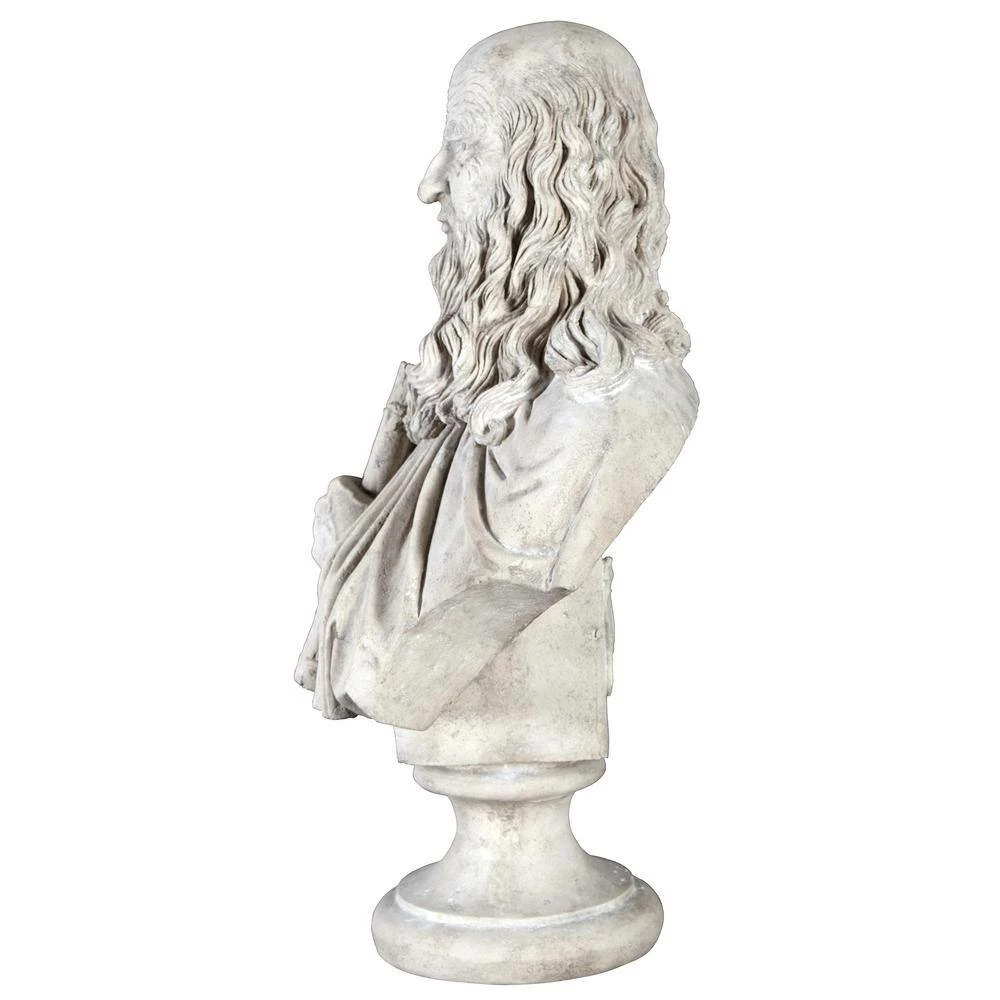 Design Toscano 30.5 in. H Leonardo da Vinci Grand Scale Sculptural Bust 10 Design Toscano 30.5 in. H Leonardo da Vinci Grand Scale Sculptural Bust - Image 8