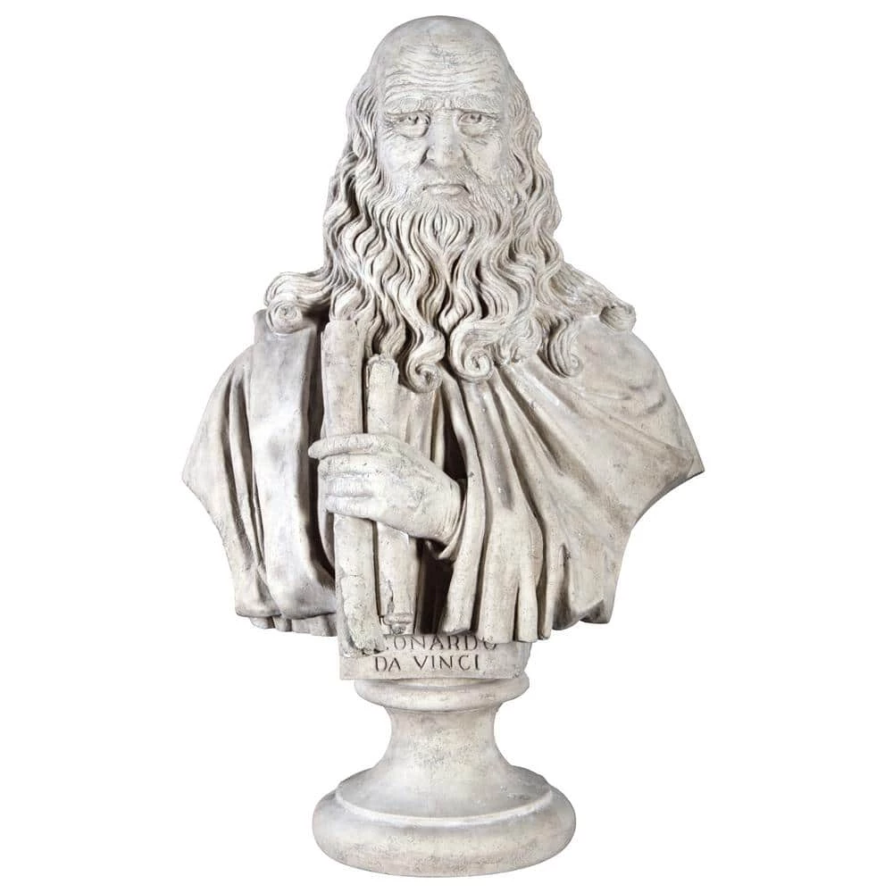 Design Toscano 30.5 in. H Leonardo da Vinci Grand Scale Sculptural Bust 3 Design Toscano 30.5 in. H Leonardo da Vinci Grand Scale Sculptural Bust