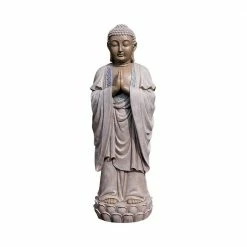 Design Toscano 30 in. H The Enlightened Buddha Sculpture in 2 Tone Stone Garden Statue