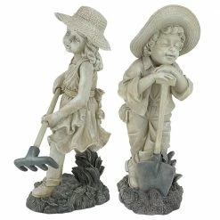 Design Toscano Young Gardeners Rebecca and Samuel Sculpture Set (2-Piece) -Design Toscano Sales Store design toscano garden statues ng929872 1f 1000 1