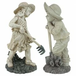Design Toscano Young Gardeners Rebecca and Samuel Sculpture Set (2-Piece) -Design Toscano Sales Store design toscano garden statues ng929872 76 1000 1
