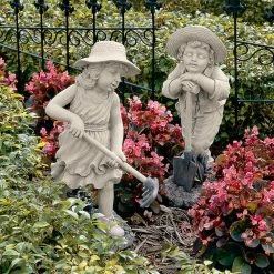 Design Toscano Young Gardeners Rebecca and Samuel Sculpture Set (2-Piece) -Design Toscano Sales Store design toscano garden statues ng929872 77 1000