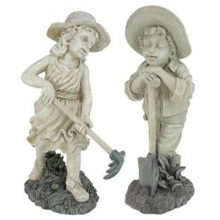 Design Toscano Young Gardeners Rebecca and Samuel Sculpture Set (2-Piece) -Design Toscano Sales Store design toscano garden statues ng929872 c3 1000