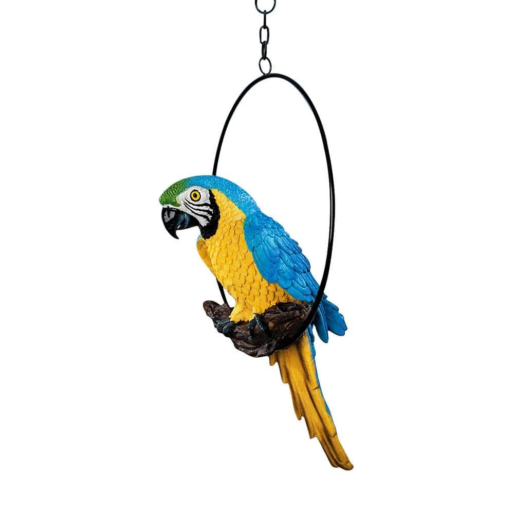 Design Toscano 14 in. H Polly in Paradise Medium Parrot Hanging Sculpture on Ring Perch 4 Design Toscano 14 in. H Polly in Paradise Medium Parrot Hanging Sculpture on Ring Perch - Image 2