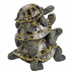 Design Toscano 9 in. H Three's a Crowd Stacked Turtle Statue -Design Toscano Sales Store design toscano garden statues ql56360 4f 1000 1