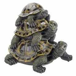 Design Toscano 9 in. H Three's a Crowd Stacked Turtle Statue -Design Toscano Sales Store design toscano garden statues ql56360 c3 1000 1