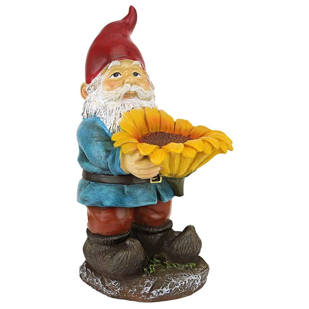Design Toscano 11.5 in. H Sunflower Sammy Garden Gnome Statue 4 Design Toscano 11.5 in. H Sunflower Sammy Garden Gnome Statue - Image 2