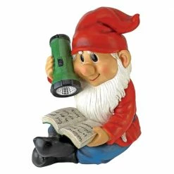 Design Toscano 9.5 in. H Flashlight Freddie Solar Garden Gnome Statue