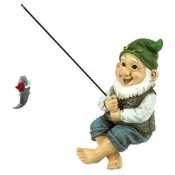 Design Toscano 9.5 in. H Ziggy the Fishing Gnome Garden Sitter Statue -Design Toscano Sales Store design toscano garden statues qm2806500 c3 1000