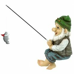 Design Toscano 9.5 in. H Ziggy the Fishing Gnome Garden Sitter Statue -Design Toscano Sales Store design toscano garden statues qm2806500 fa 1000 1