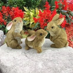 Design Toscano The Bunny Den Garden Rabbit Statue (3-Piece Set) -Design Toscano Sales Store design toscano garden statues qm92008 c3 1000 1