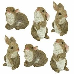 Design Toscano The Bunny Den Garden Rabbit Statue Set (6-Piece)