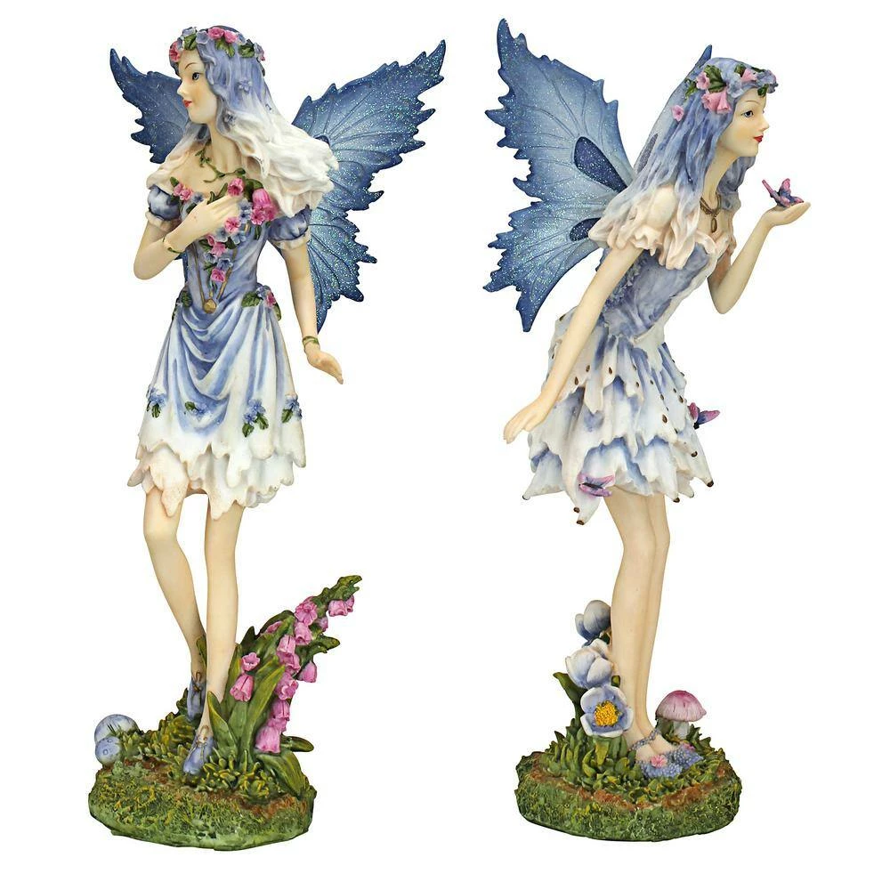 Design Toscano 10 in. H Poppy and Meadow the Windforest Fairies Statues (Set of 2) 6 Design Toscano 10 in. H Poppy and Meadow the Windforest Fairies Statues (Set of 2) - Image 4
