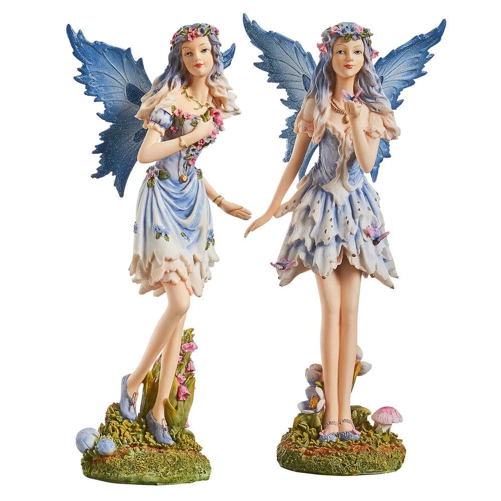 Design Toscano 10 in. H Poppy and Meadow the Windforest Fairies Statues (Set of 2) 3 Design Toscano 10 in. H Poppy and Meadow the Windforest Fairies Statues (Set of 2)