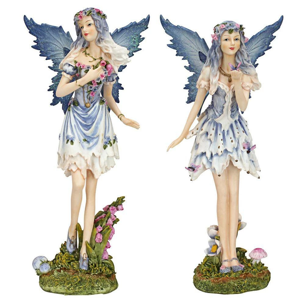 Design Toscano 10 in. H Poppy and Meadow the Windforest Fairies Statues (Set of 2) 4 Design Toscano 10 in. H Poppy and Meadow the Windforest Fairies Statues (Set of 2) - Image 2