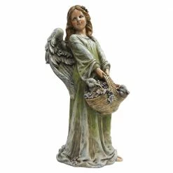 Design Toscano 24.5 in. H Joy The Flower Angel Garden Statue