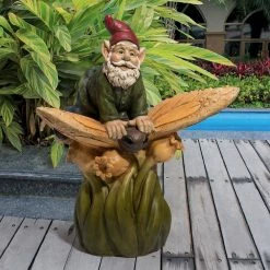 Design Toscano 19.5 in. H On a Butterfly's Back Garden Gnome Statue -Design Toscano Sales Store design toscano garden statues sh380879 76 1000