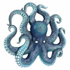 Design Toscano 15.5 in. H Deadly Blue Octopus of the Coral Reef Wall Sculpture -Design Toscano Sales Store design toscano outdoor wall sculptures al96425 4f 1000