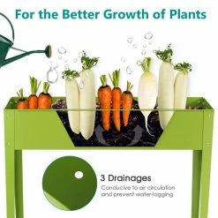 Costway 24.5 in. L x 12.5 in. W x 18.0 in. H Fruit Green Steel Rectangular Raised Bed Free Standing Elevated Bed -Design Toscano Sales Store fruit green costway elevated garden beds gt3020 44 1000