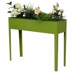 Costway 39.7 in. L x 12.6 in. W x 31.5 in. H Fruit Green Steel Rectangular Raised Bed Elevated Bed