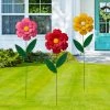 Glitzhome 39.5 in. H Metal Dimensional Metal Flower Yard Stake Wall Decor (2-Functions) (Set of 3) -Design Toscano Sales Store glitzhome decorative garden stakes 2023000002 64 1000