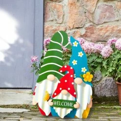 Glitzhome 30.25 in. H Metal Gnome Family Garden Stakes (KD) -Design Toscano Sales Store glitzhome decorative garden stakes 2023000015 77 1000