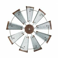 Glitzhome 69.4 in. H Farmhouse Metal Galvanized Wind Spinner Yard Stake or Wall Decor 11 Glitzhome 69.4 in. H Farmhouse Metal Galvanized Wind Spinner Yard Stake or Wall Decor -Design Toscano Sales Store glitzhome decorative garden stakes gh1512004180 4f 1000