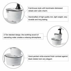 Glitzhome 31.5 in. H Farmhouse Enamel Coated Metal Tiered Fountain -Design Toscano Sales Store glitzhome freestanding fountains 1512202855 4f 1000