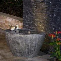 Glitzhome 25 in. L Outdoor Polyresin Spring Birds Floor Fountain with Pump and LED Light (KD) -Design Toscano Sales Store glitzhome freestanding fountains 2007300001 31 1000