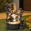 Glitzhome 25.5 in. H Polyresin Boy and Girl Sculptural Outdoor Fountain with Pump and LED Lights -Design Toscano Sales Store glitzhome freestanding fountains 2007300003 64 1000