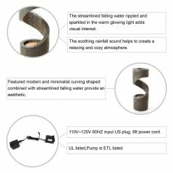 Glitzhome 31.30 in. H Outdoor Polyresin Curving Shaped Floor Fountain with Pump and LED Light -Design Toscano Sales Store glitzhome freestanding fountains 2007300006 1f 1000