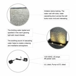 Glitzhome 38.25 in. H Oversized Tall Outdoor Polyresin Fountain with LED Light and Pump (KD) -Design Toscano Sales Store glitzhome freestanding fountains 2007300034 4f 1000