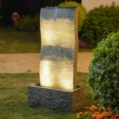 Glitzhome 38.25 in. H Oversized Tall Outdoor Polyresin Fountain with LED Light and Pump (KD) -Design Toscano Sales Store glitzhome freestanding fountains 2007300034 77 1000
