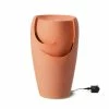 Glitzhome 21.25 in. H Terracotta Ceramic Outdoor Fountain with Pump and LED Light 2 Glitzhome 21.25 in. H Terracotta Ceramic Outdoor Fountain with Pump and LED Light -Design Toscano Sales Store glitzhome freestanding fountains 2007300038 64 1000